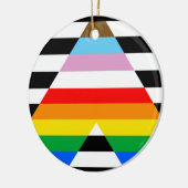 Ally Progress Pride Flag Keramik Ornament (Links)