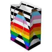 Ally Progress Pride Flag Mittlere Geschenktüte (Rückseite Schrägansicht)