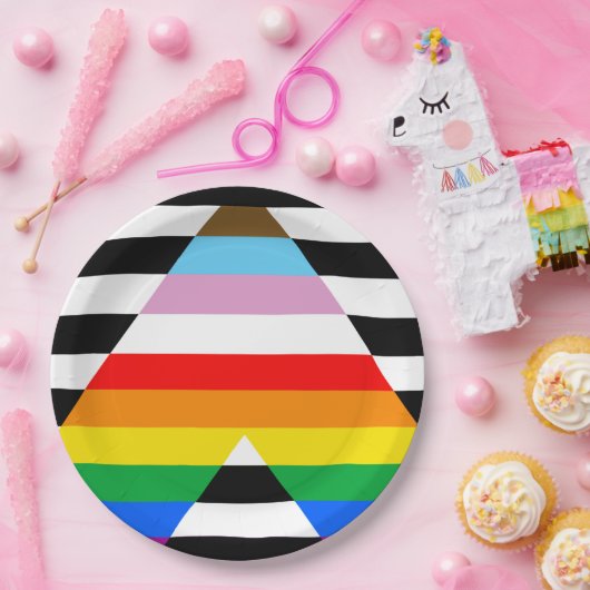 Ally Progress Pride Flag Pappteller (Party)