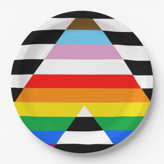 Ally Progress Pride Flag Pappteller (Vorderseite)