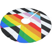 Ally Progress Pride Flag Polyester Weihnachtsbaumdecke (Schrägansicht)