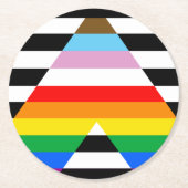 Ally Progress Pride Flag Runder Pappuntersetzer (Vorderseite)