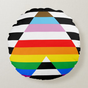 Ally Progress Pride Flag Rundes Kissen