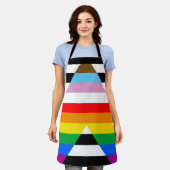 Ally Progress Pride Flag Schürze (Getragen)
