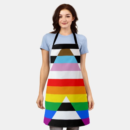 Ally Progress Pride Flag Schürze (Getragen)