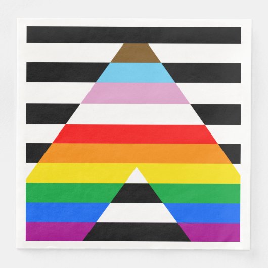 Ally Progress Pride Flag Serviette (Vorderseite)
