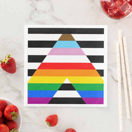 Ally Progress Pride Flag Serviette (Beispiel)