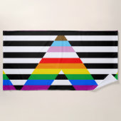 Ally Progress Pride Flag Strandtuch (Vorderseite)