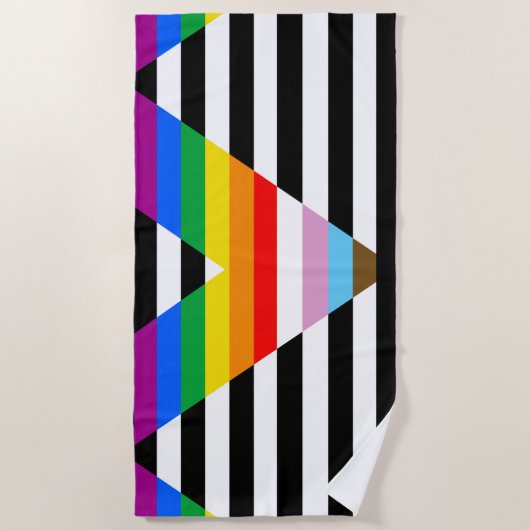 Ally Progress Pride Flag Strandtuch (Vorderseite)