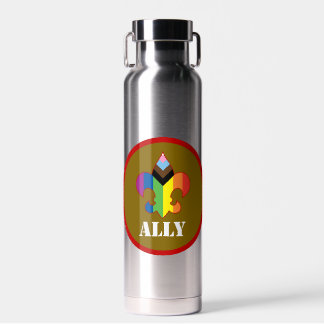 Ally Progress Pride Fleur-de-Lis Wasserflasche Trinkflasche