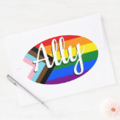 Ally | Progress Prilag Flag Ovaler Aufkleber (Umschlag)