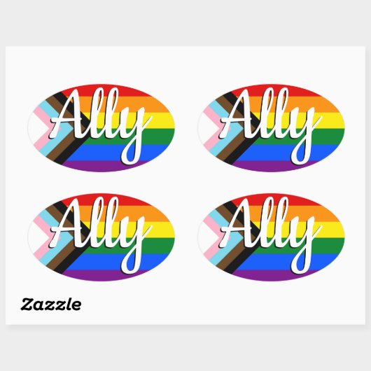 Ally | Progress Prilag Flag Ovaler Aufkleber (Blatt)