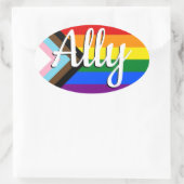 Ally | Progress Prilag Flag Ovaler Aufkleber (Tasche)