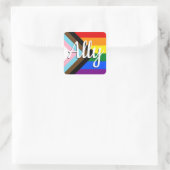 Ally | Progress Prilag Flag Quadratischer Aufkleber (Tasche)