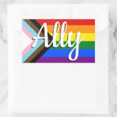 Ally | Progress Prilag Flag Rechteckiger Aufkleber (Tasche)