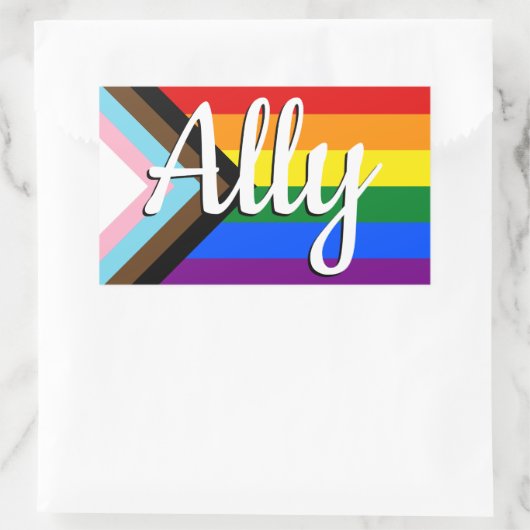 Ally | Progress Prilag Flag Rechteckiger Aufkleber (Tasche)