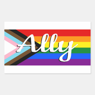 Ally   Progress Prilag Flag Rechteckiger Aufkleber
