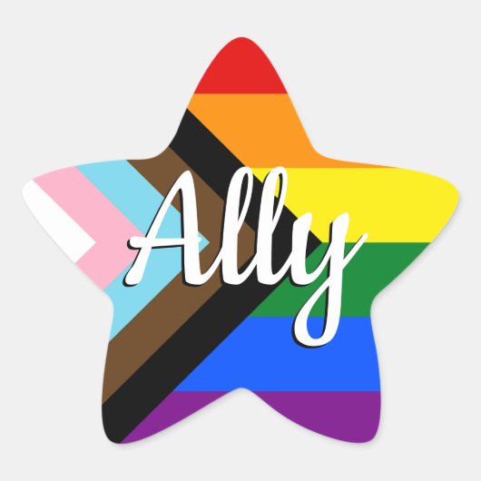 Ally | Progress Prilag Flag Stern-Aufkleber (Vorderseite)