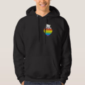 Ally Rainbow Heart Cat LGBTQ Community Pride Gende Hoodie (Vorderseite)
