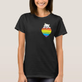 Ally Rainbow Heart Cat LGBTQ Community Pride Gende T-Shirt (Vorderseite)