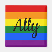 Ally | Rainbow Prilag Flag Magnet (Vorne)