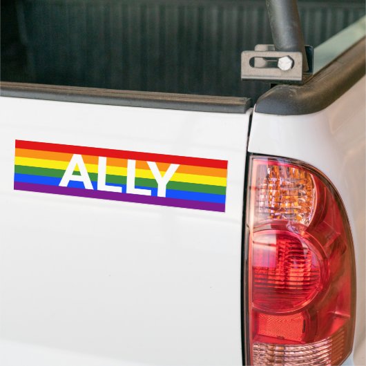 Ally Rainbow Striped Pride Flag Autoaufkleber (Auf Lkw)