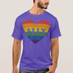 Ally Regenbogenherz für LGBT Schwule und lesbische T-Shirt