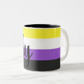 Ally-Tasse für nichtbinäre Flag Zweifarbige Tasse (VorderseiteRechts)