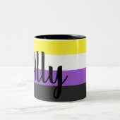 Ally-Tasse für nichtbinäre Flag Zweifarbige Tasse (Mittel)