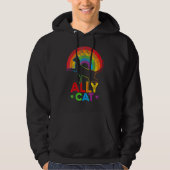 Allycat LGBT Cat With Ally Pride Rainbow Hoodie (Vorderseite)