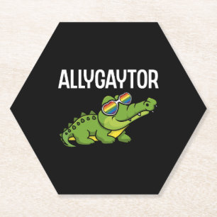 Allygaytor Rainbow Sunglass Alligator Animal LGBT Untersetzer