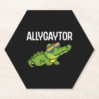 Allygaytor Rainbow Sunglass Alligator Animal LGBT Untersetzer