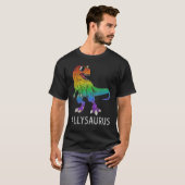 Allysaurus Dinosaur In Rainbow Flag Ally LGBT Gay  T-Shirt (Vorne ganz)