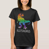 Allysaurus Dinosaur In Rainbow Flag Ally LGBT Gay T-Shirt (Vorderseite)