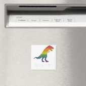 Allysaurus-Dinosaurier in Regenbogenflagge für all Magnet (In Situ (Geschirrspüler))