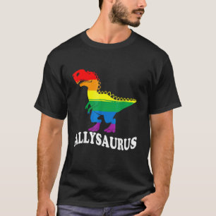 Allysaurus Dinosaurier in Regenbogenflagge für All T-Shirt
