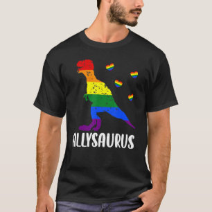 Allysaurus Dinosaurier in Regenbogenflagge für All T-Shirt