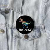 Allysaurus LGBT Dinosaurier Regenbogenflagge Ally Button (Beispiel)