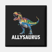 Allysaurus LGBT Dinosaurier Regenbogenflagge Ally  Magnet (Vorne)