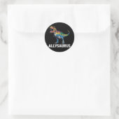Allysaurus LGBT Dinosaurier Regenbogenflagge Ally Runder Aufkleber (Tasche)