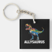 Allysaurus LGBT Dinosaurier Regenbogenflagge Ally  Schlüsselanhänger (Vorderseite)