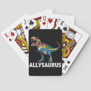 Allysaurus LGBT Dinosaurier Regenbogenflagge Ally  Spielkarten