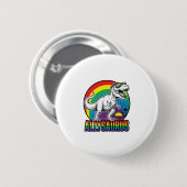 Allysaurus Regenbogen-Dinosaurier Vintage-T-Shirt- Button (Vorne & Hinten)