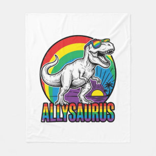 Allysaurus Regenbogen-Dinosaurier Vintage-T-Shirt- Fleecedecke