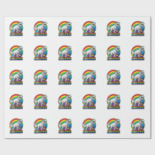Allysaurus Regenbogen-Dinosaurier Vintage-T-Shirt- Geschenkpapier