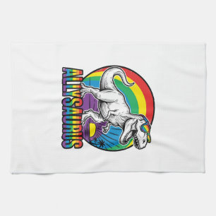 Allysaurus Regenbogen-Dinosaurier Vintage-T-Shirt- Geschirrtuch