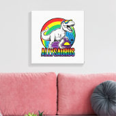 Allysaurus Regenbogen-Dinosaurier Vintage-T-Shirt- Leinwanddruck (Insitu (Wohnzimmer))