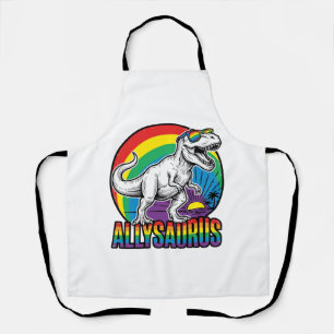 Allysaurus Regenbogen-Dinosaurier Vintage-T-Shirt- Schürze