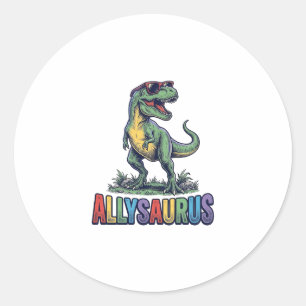 Allysaurus Vintage Dinosaur Sonnenbrille Shirt Des Runder Aufkleber