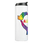 Allyship Heart LGBT Support Protect Kids Rainbow F Thermosbecher (Nach links gedreht)
